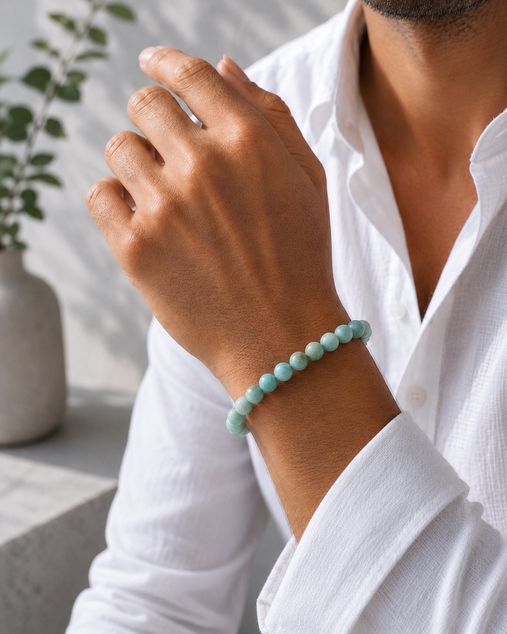 Sonnengeist Amazonite Bracelet – Natural Crystal Bead Bracelet 8mm