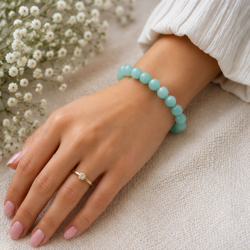 Sonnengeist Amazonite Bracelet – Natural Crystal Bead Bracelet 8mm