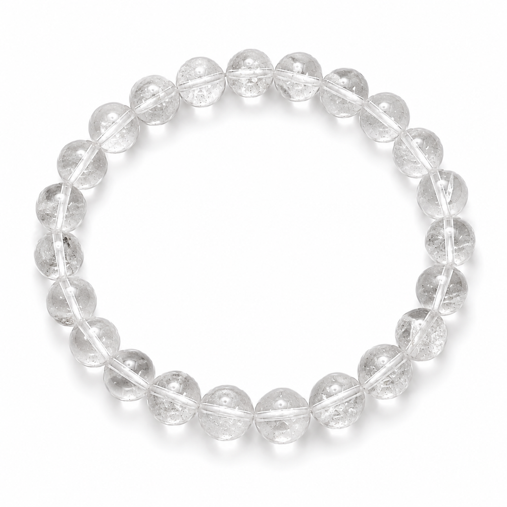 Sonnengeist Clear Quartz Bracelet – Natural Crystal Bead Bracelet 8mm
