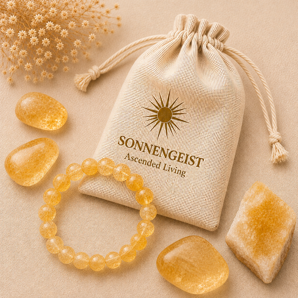 Sonnengeist Citrine Bracelet – Natural Crystal Bead Bracelet 8mm