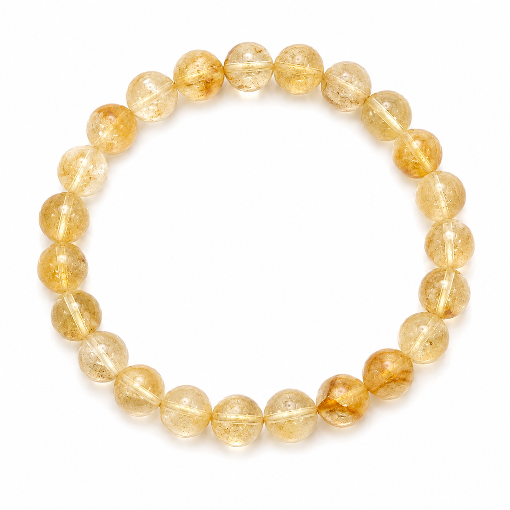 Sonnengeist Citrine Bracelet – Natural Crystal Bead Bracelet 8mm