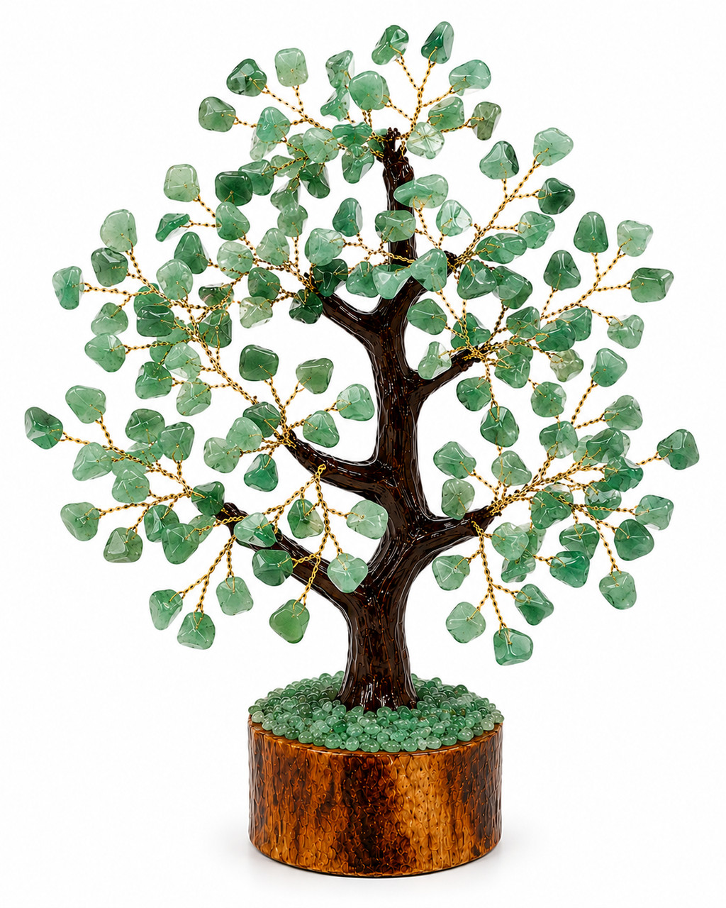 Sonnengeist Green Aventurine Crystal Tree – 300 Chips, 21cm | Handmade Gemstone Tree