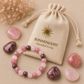 Sonnengeist Love Healing Bracelet – Rhodonite, Strawberry Quartz & Rose Quartz 8mm