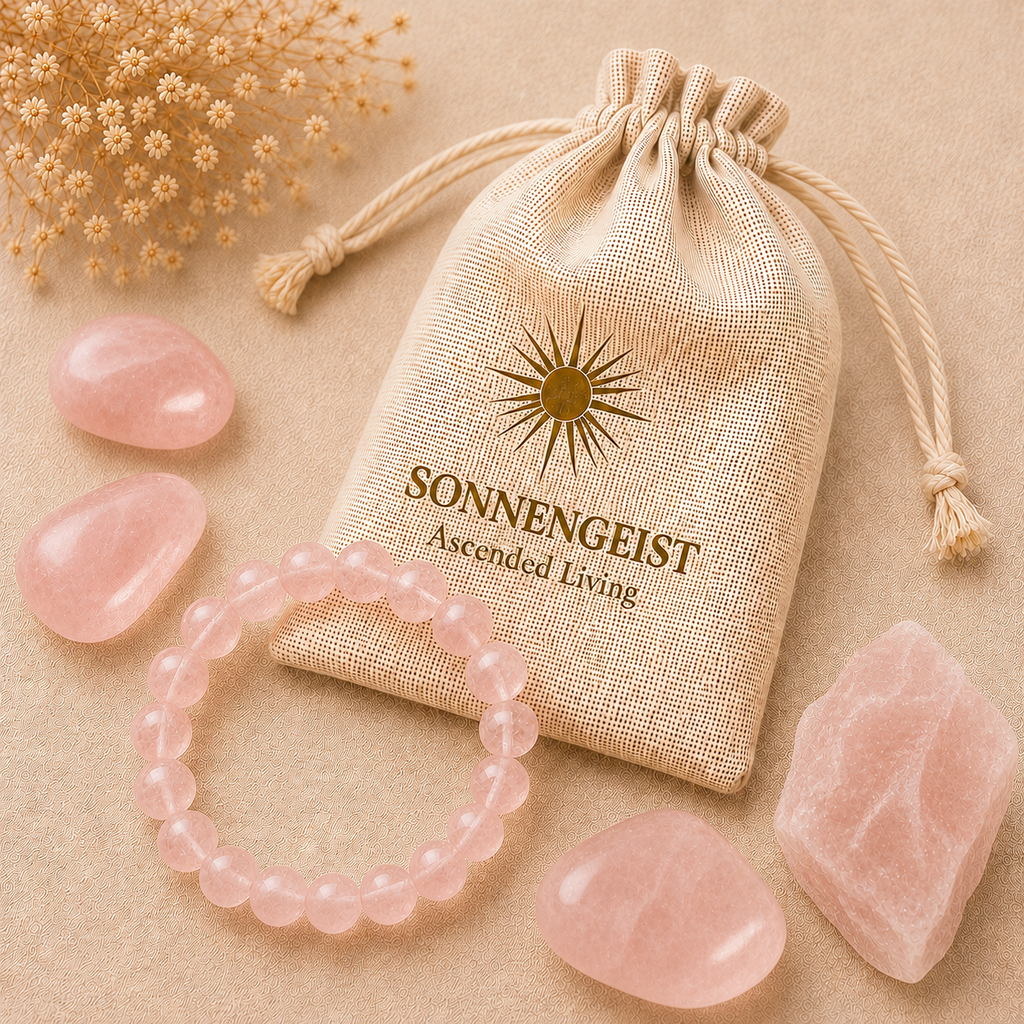 Sonnengeist Rose Quartz Bracelet – Natural Crystal Bead Bracelet 8mm