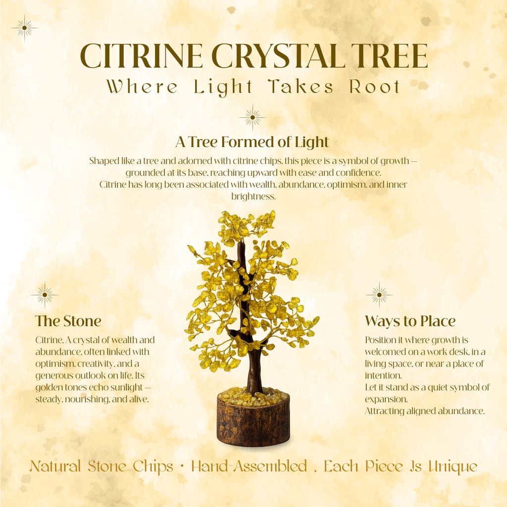 Sonnengeist Citrine Crystal Tree – 300 Chips, 21cm | Handmade Gemstone Tree