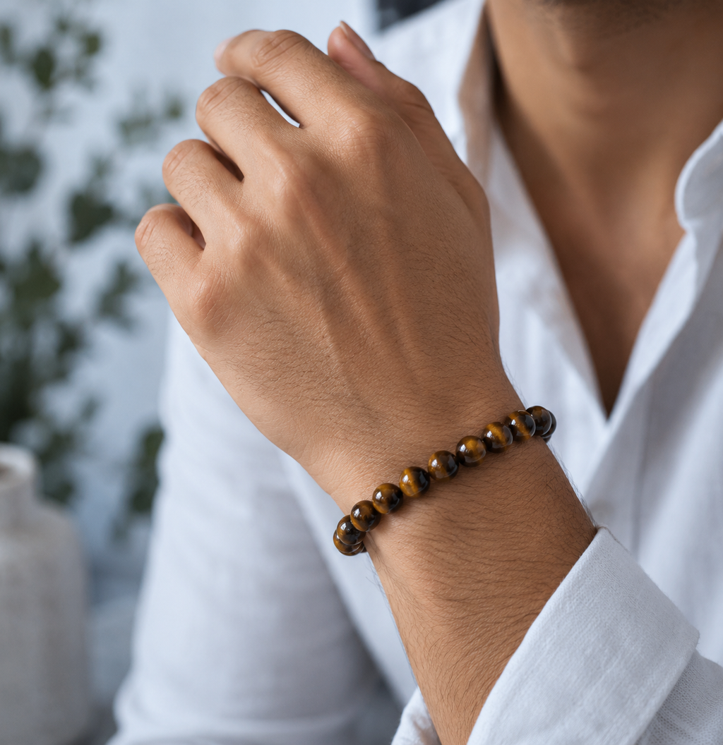 Sonnengeist Tiger Eye Bracelet – Natural Crystal Bead Bracelet 8mm