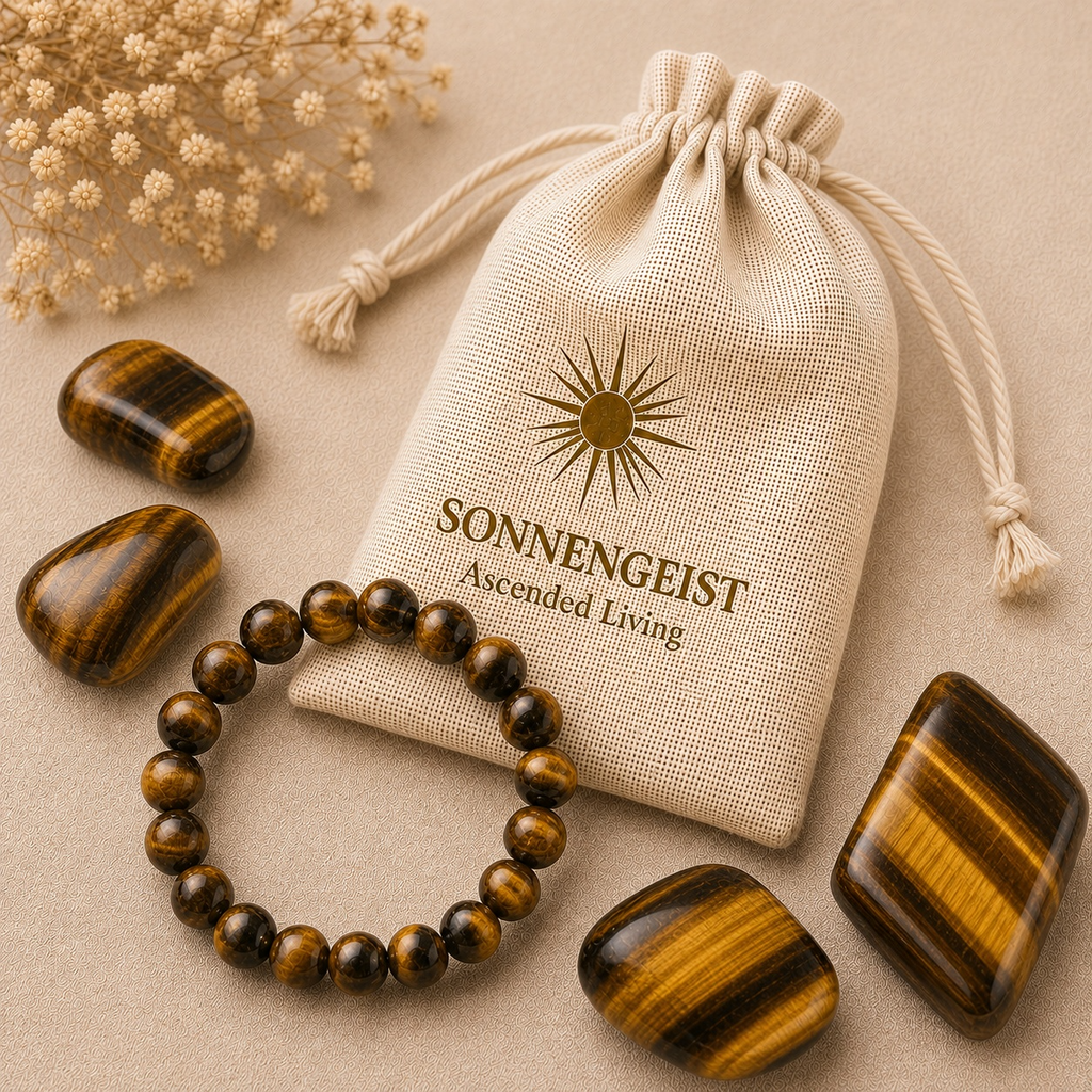 Sonnengeist Tiger Eye Bracelet – Natural Crystal Bead Bracelet 8mm